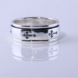 NWT—Sterling silver cross engraved spinner ring.